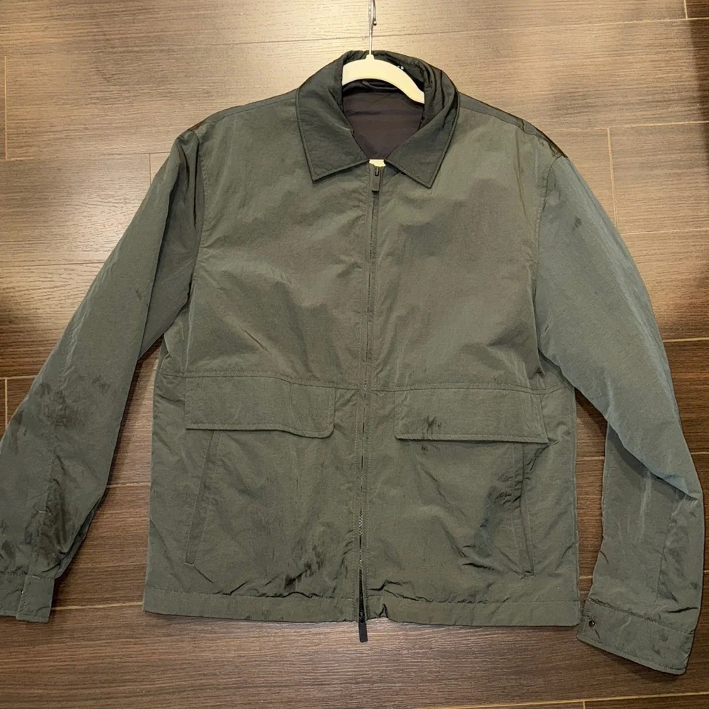 Zara men’s Olive Green Zip-Up Jacket, Medium